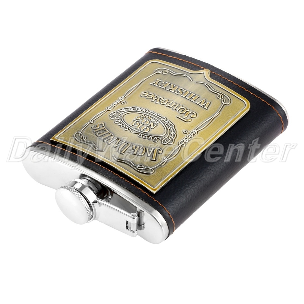 Luxury Black 7oz Pocket Liquor Hip Flask Whiskey Alcohol Wine Flagon