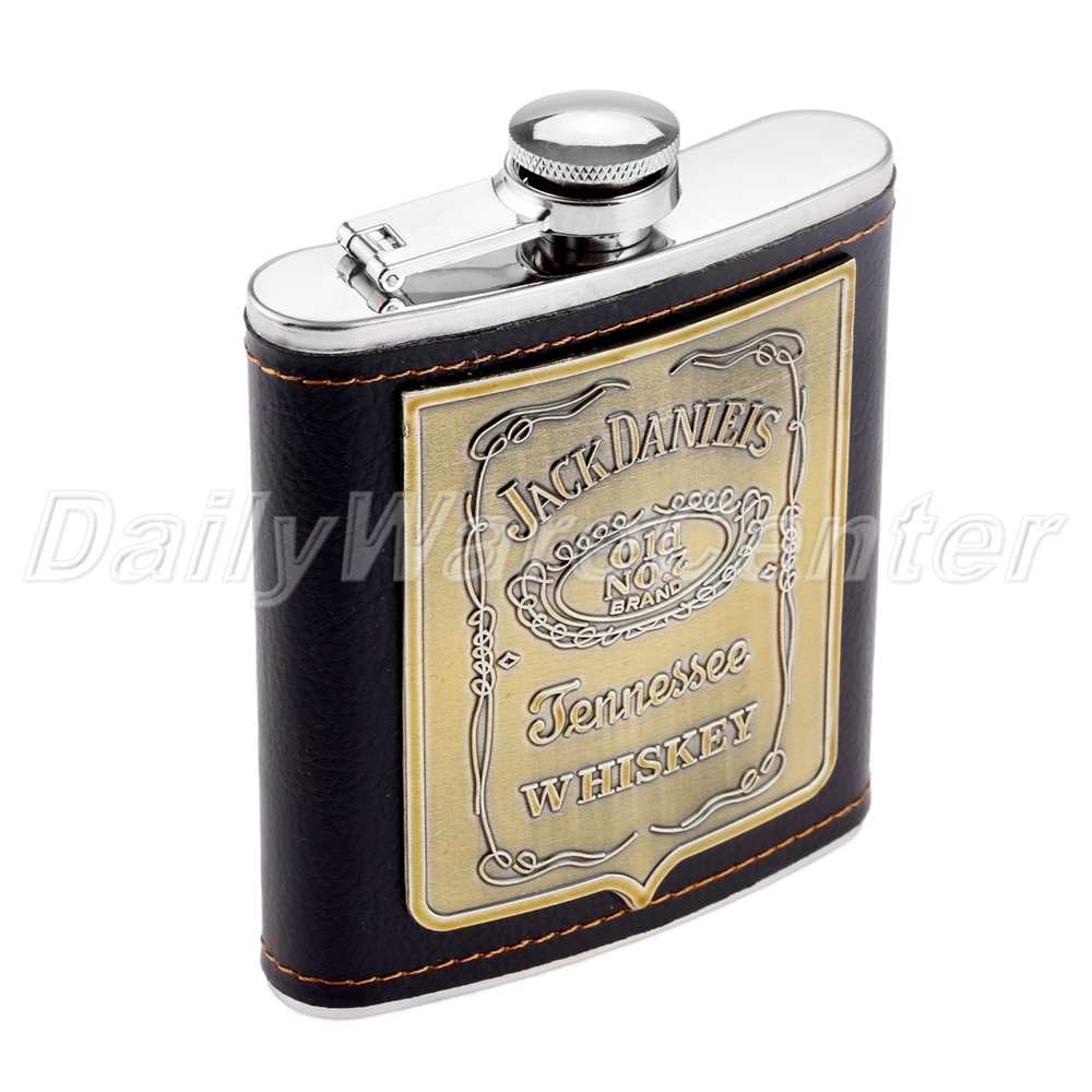 Luxury Black 7oz Pocket Liquor Hip Flask Whiskey Alcohol Wine Flagon